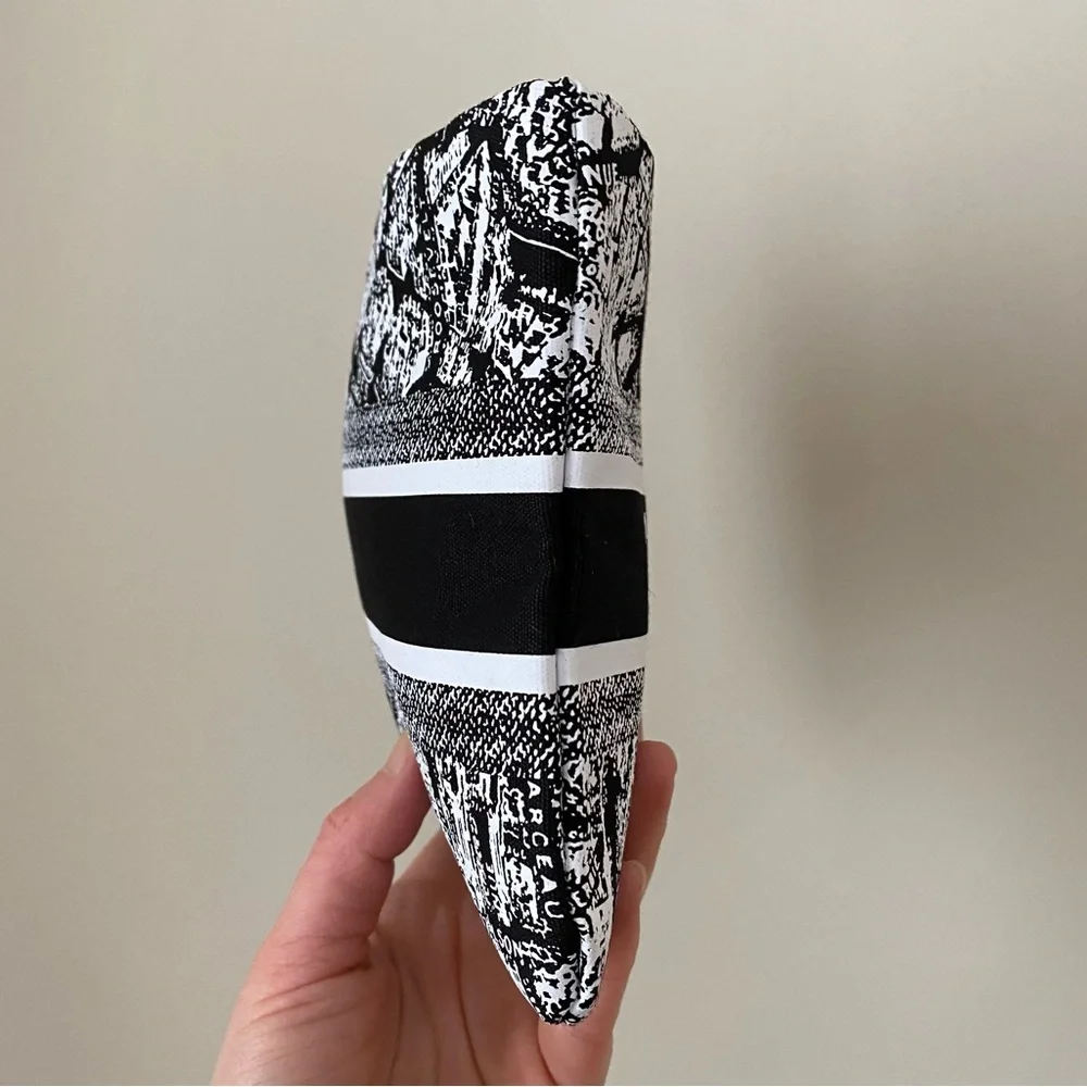Brand New Christian Dior Black White Paris Map Print Cosmetic Bag Makeup Pouch